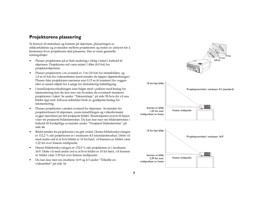 Grundig DLPTM Projector manual Projektorens plassering, Videoenhet på side 