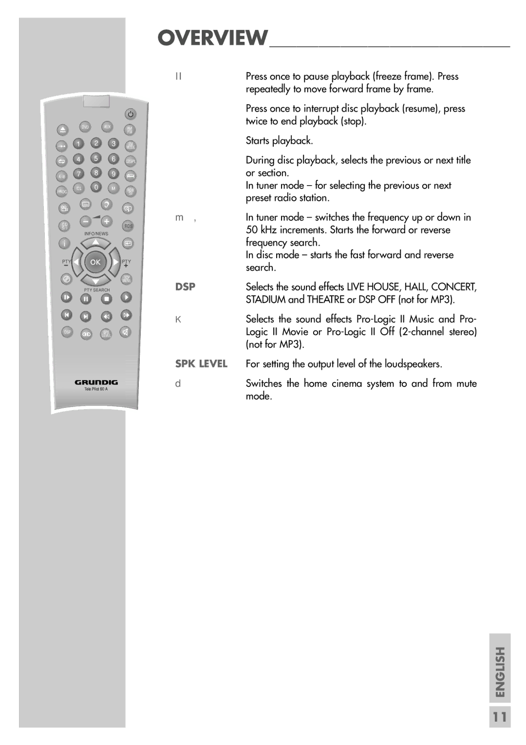 Grundig DR 3400 DD manual Dsp 