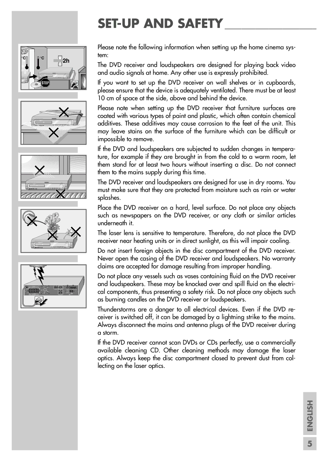 Grundig DR 3400 DD manual SET-UP and Safety 