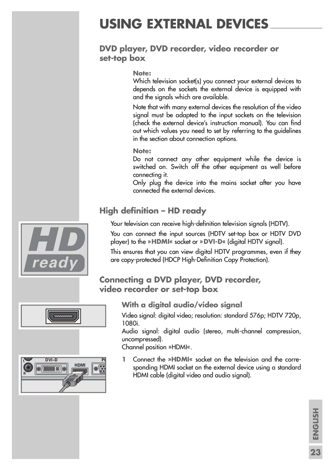 Grundig Elegance 40 LXW 102-8616 Dolby DVD player, DVD recorder, video recorder or set-top box, High definition HD ready 