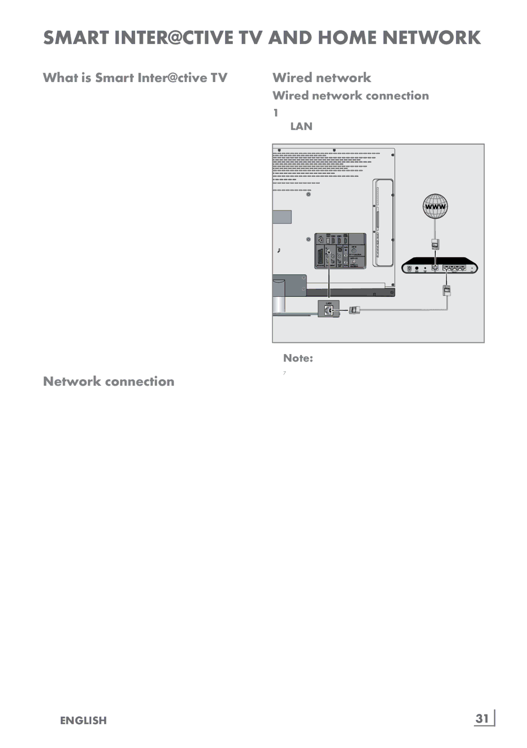 Grundig FineArts 46 FLE 9170 SL manual What is Smart Inter@ctive TV, Network connection, Wired network connection 