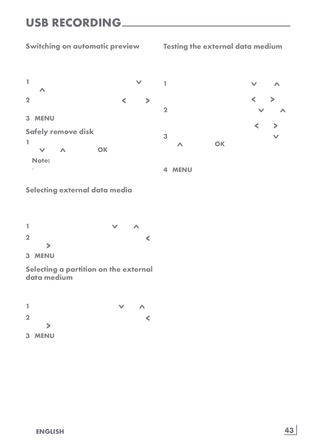 Grundig FineArts 46 FLE 9170 SL manual Switching on automatic preview, Safely remove disk, Testing the external data medium 