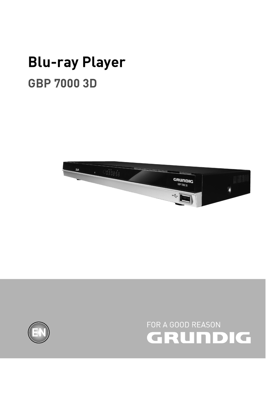 Grundig GBP 7000 3D manual Blu-ray Player 