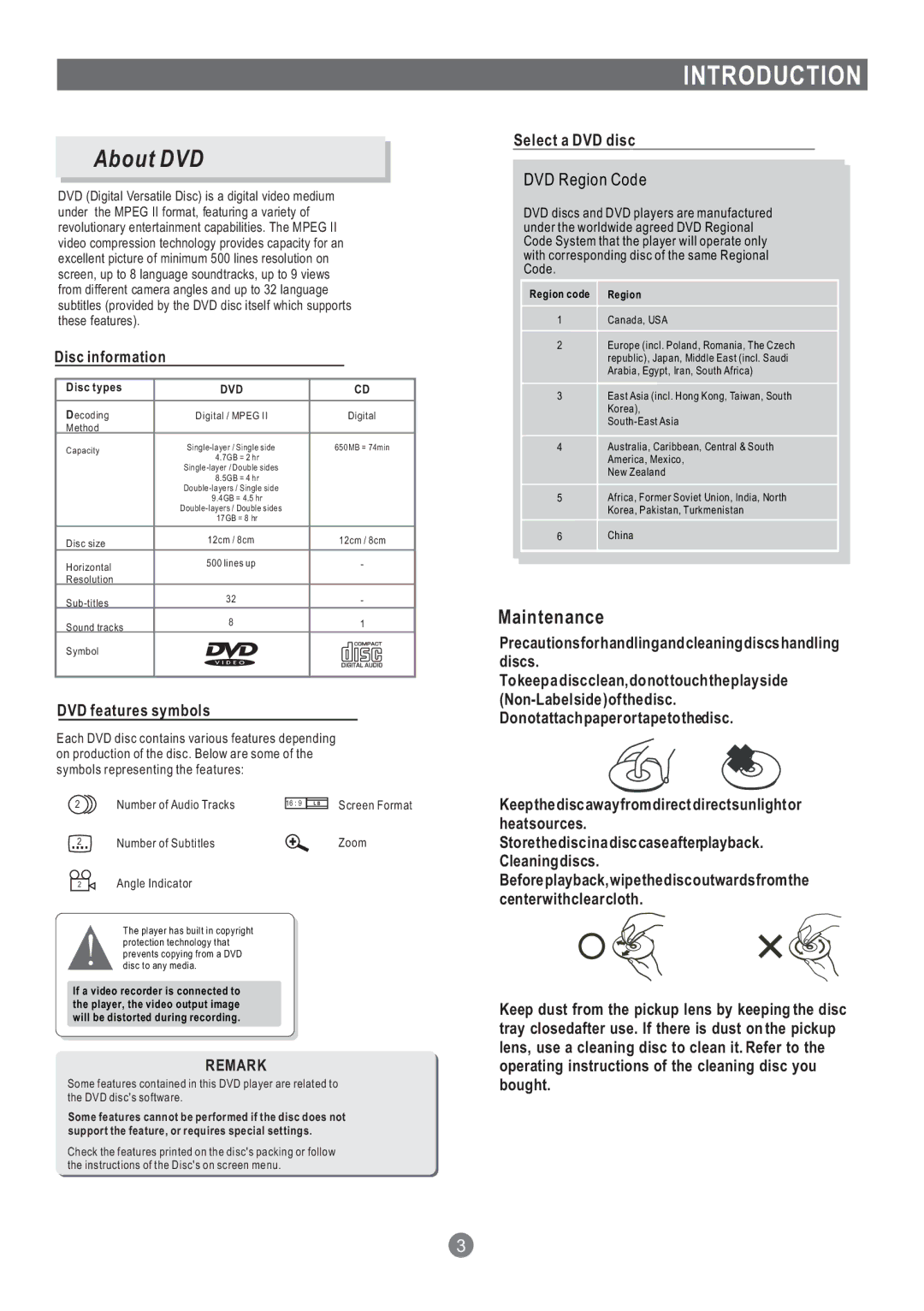 Grundig GDP 1600P manual Introduction, About DVD 