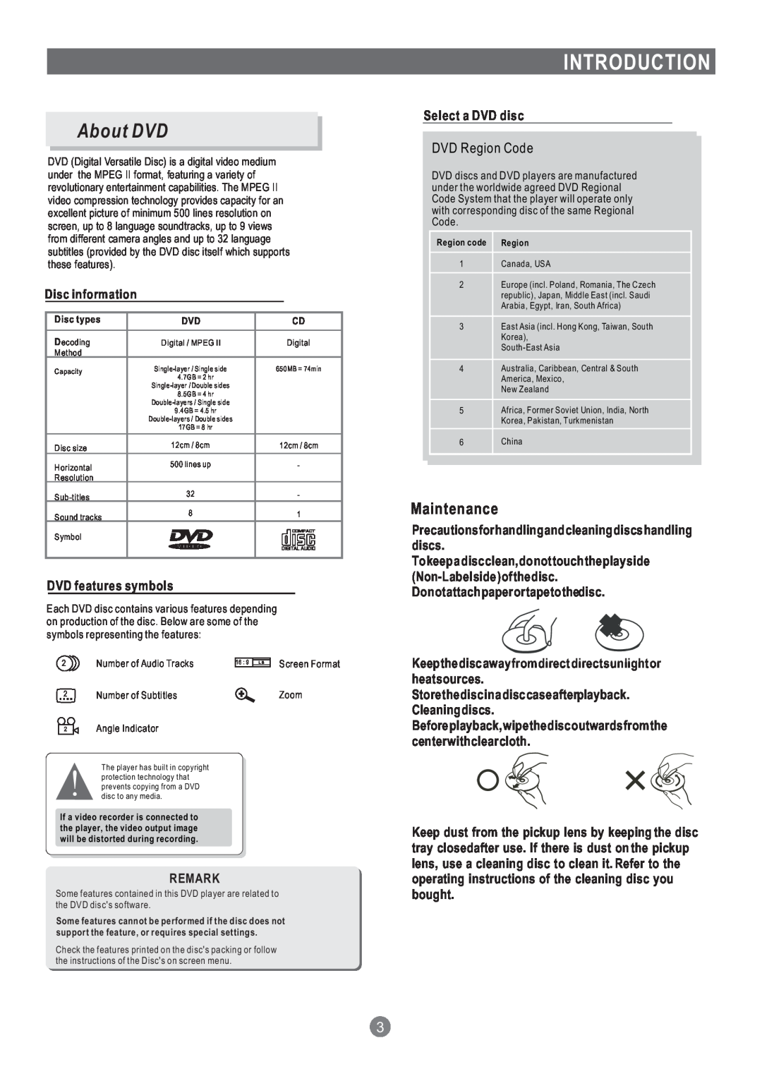 Grundig GDP 1600P manual Introduction, About DVD 