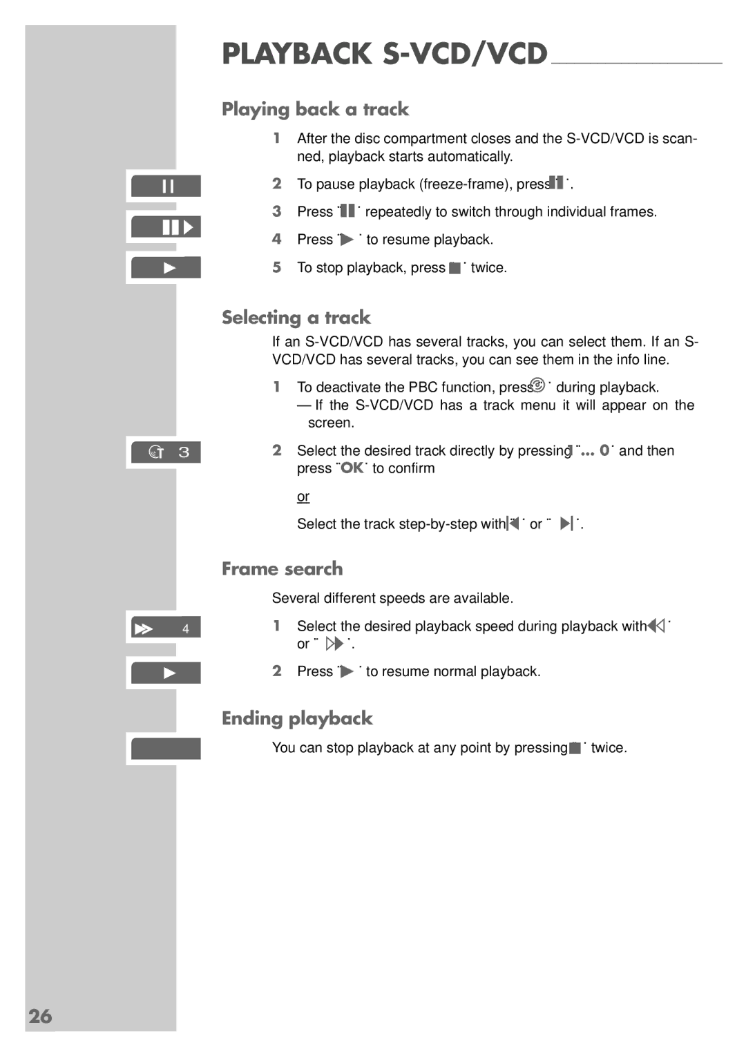 Grundig GDP 9550 manual Selecting a track, Frame search 