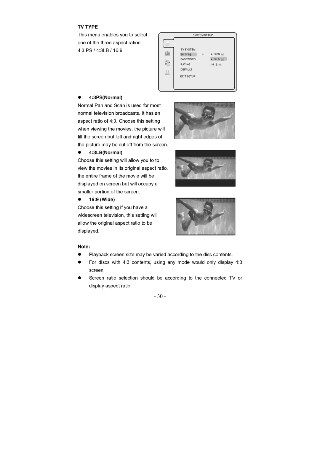 Grundig GLCD2206HDVW, GLCD1906HDVW manual TV Type, 43PSNormal, 43LBNormal, Wide 