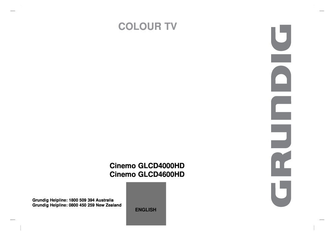 Grundig GLCD4000HD, GLCD4600HD manual Cinemo GLCD4000HD Cinemo GLCD4600HD, English, Colour Tv 