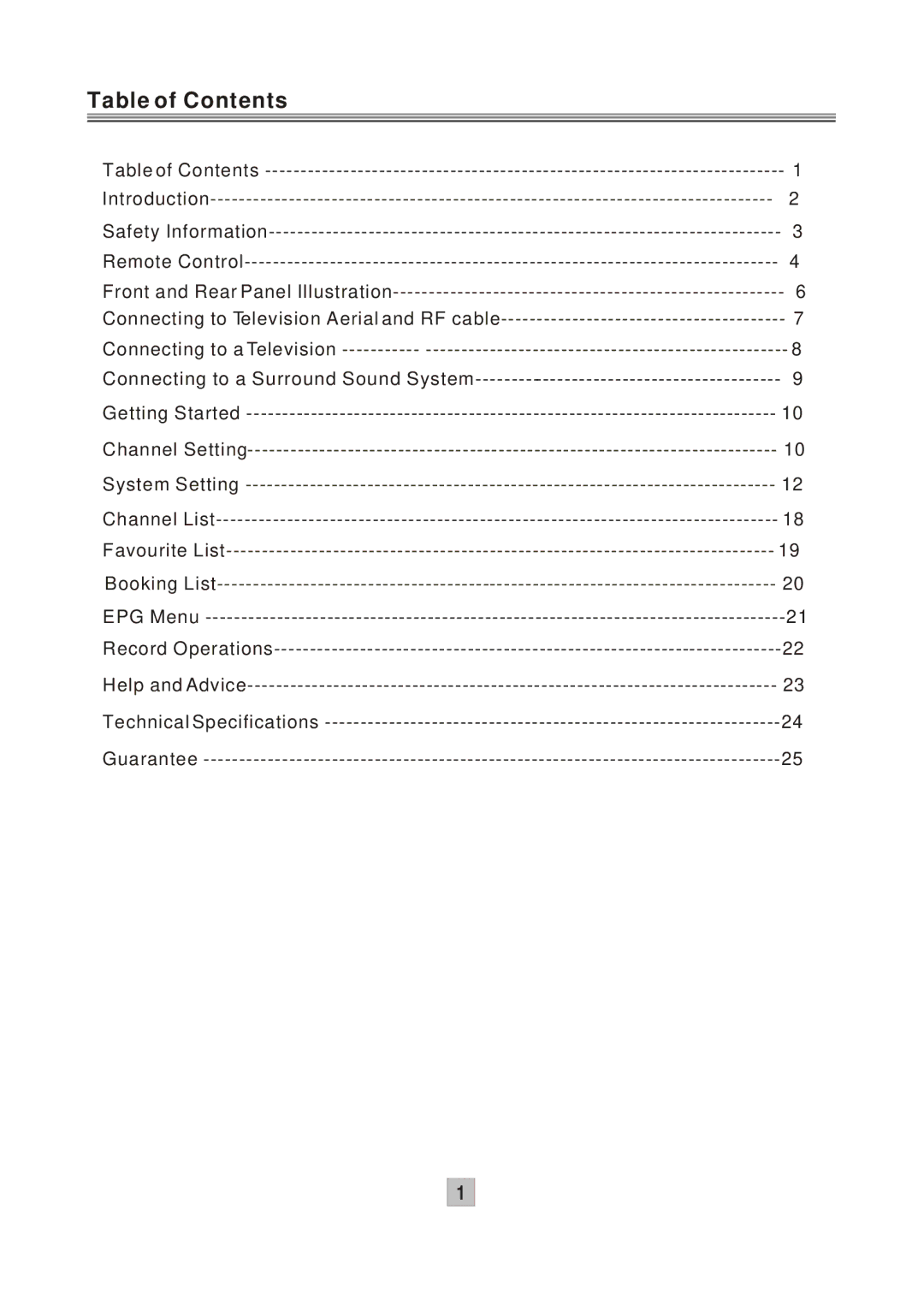 Grundig GPVR1250 instruction manual Table of Contents 