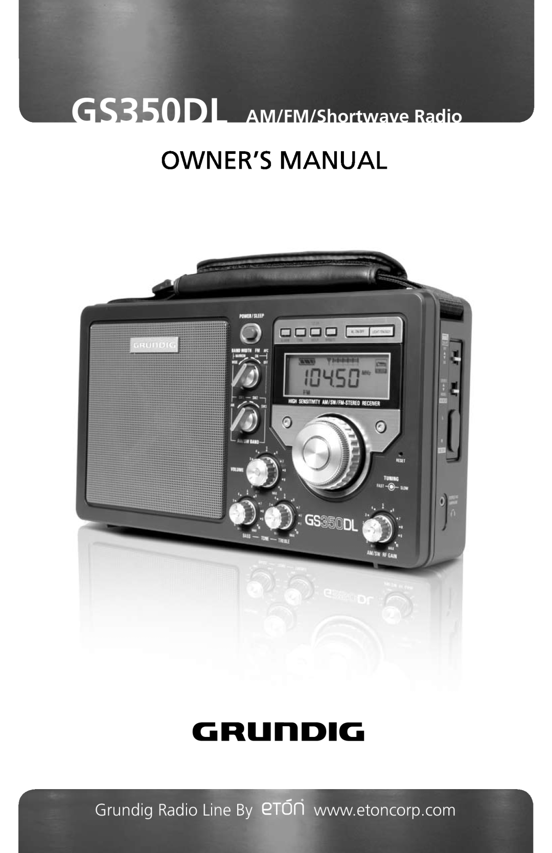 Grundig owner manual GS350DL AM/FM/Shortwave Radio 