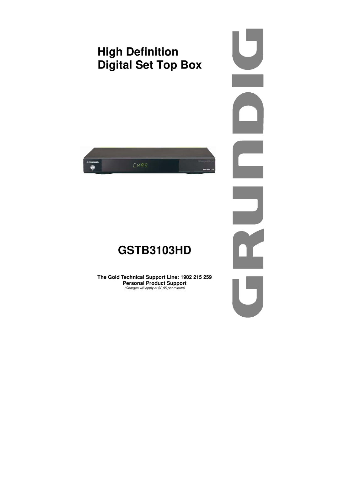 Grundig GSTB3103HD manual 