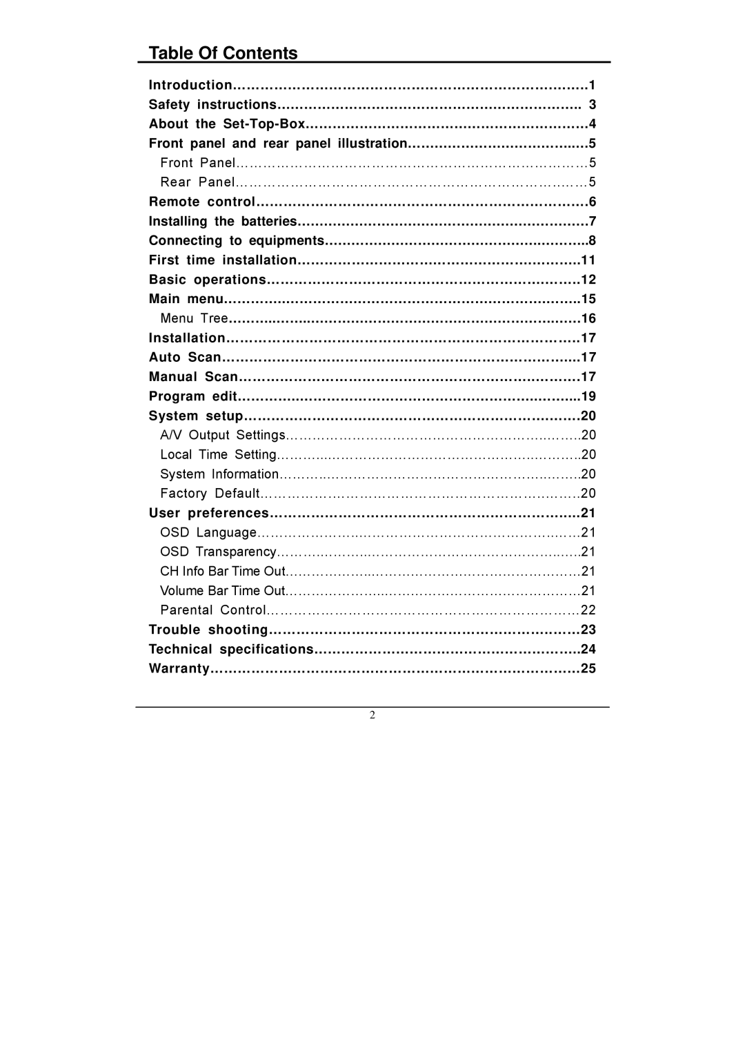 Grundig GSTB3103HD manual Table Of Contents 