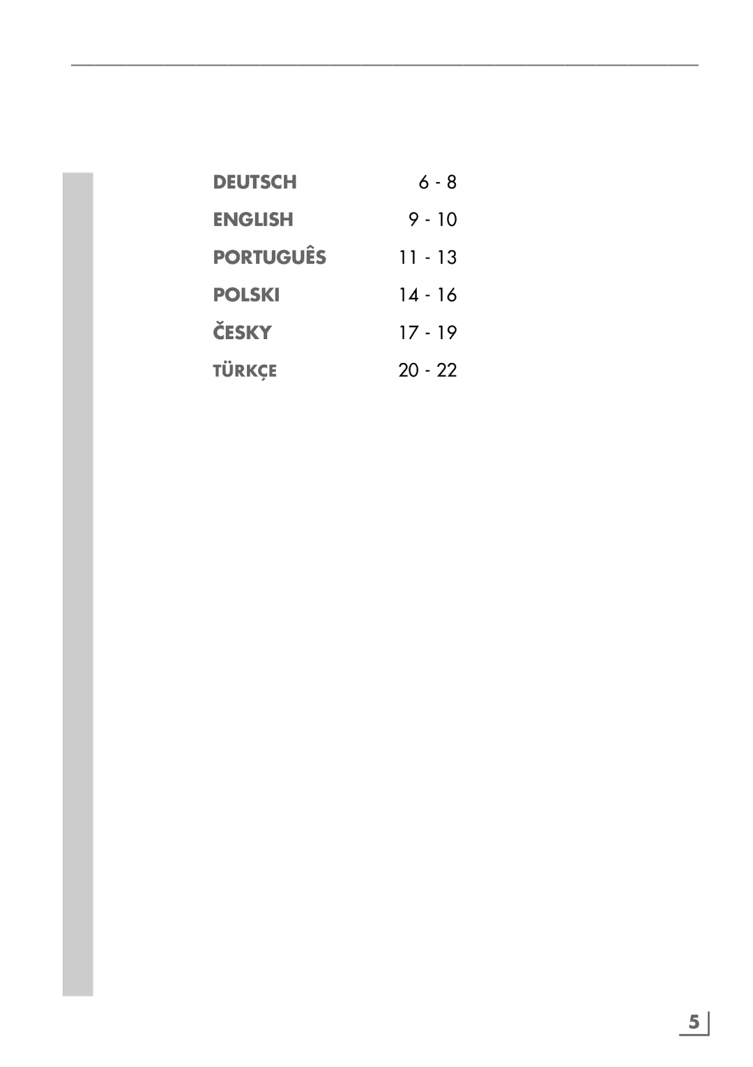 Grundig HD6580 manual POLSKI14, TÜRKÇE20 