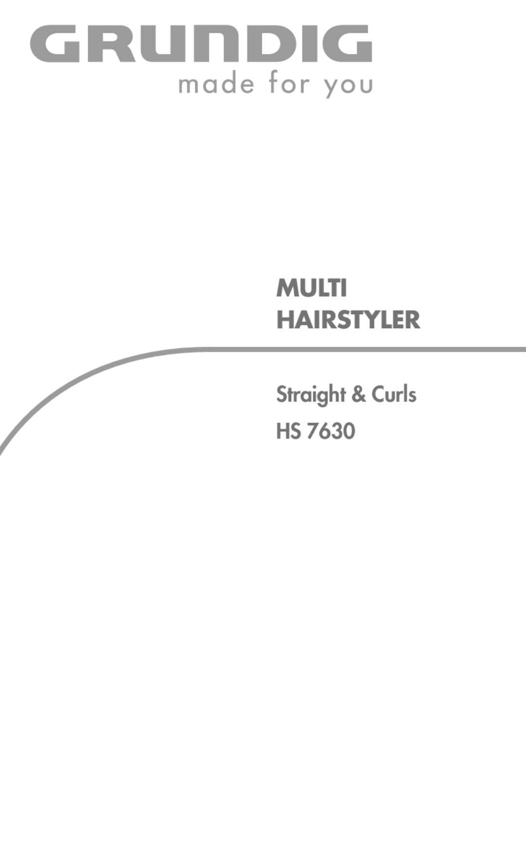 Grundig HS 7630 manual Multi Hairstyler, Straight & Curls HS 