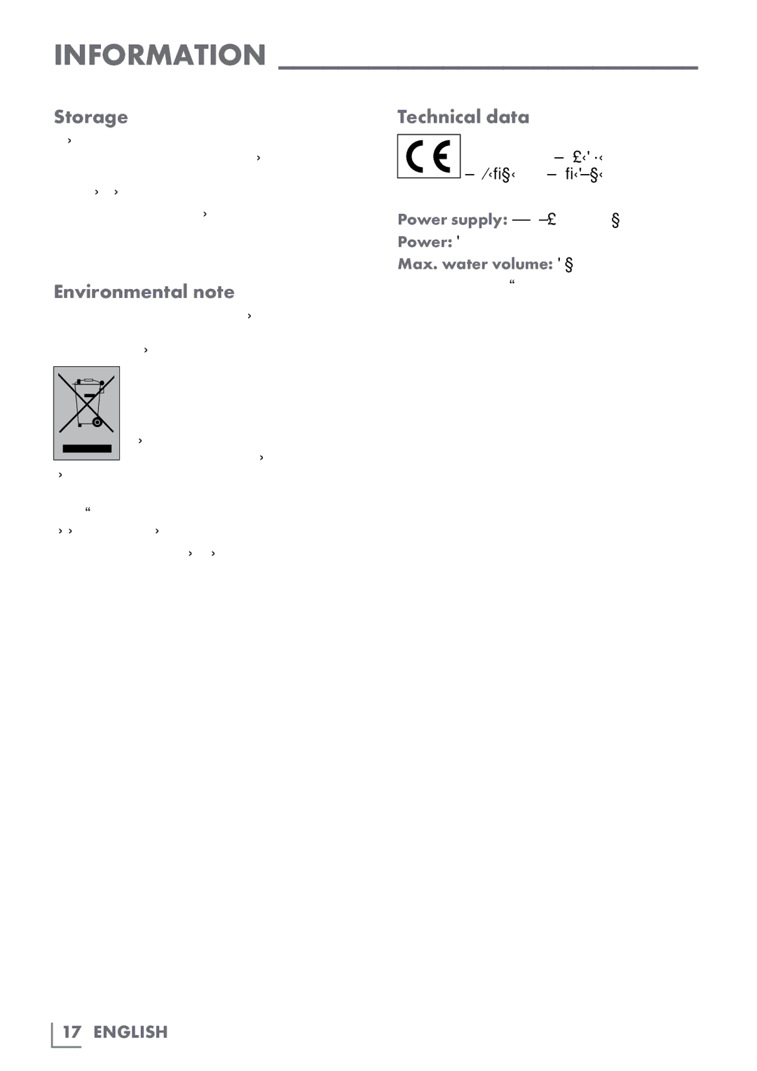 Grundig KM 4060 manual Power supply 220-240 V ~, 50 Hz, Technical and design modifications reserved 