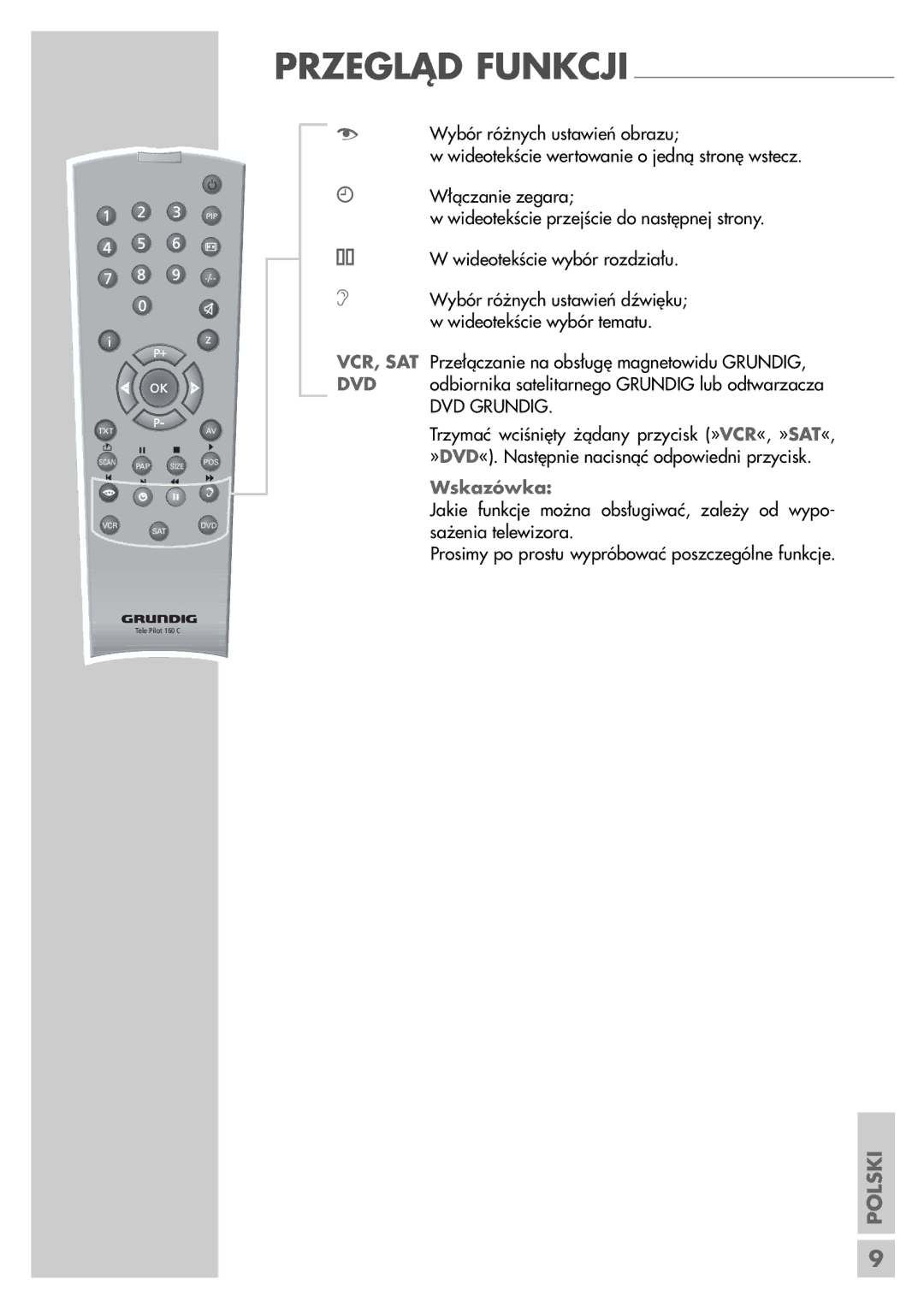 Grundig LCD 51-9622 DL manual Vcr, Sat Dvd 