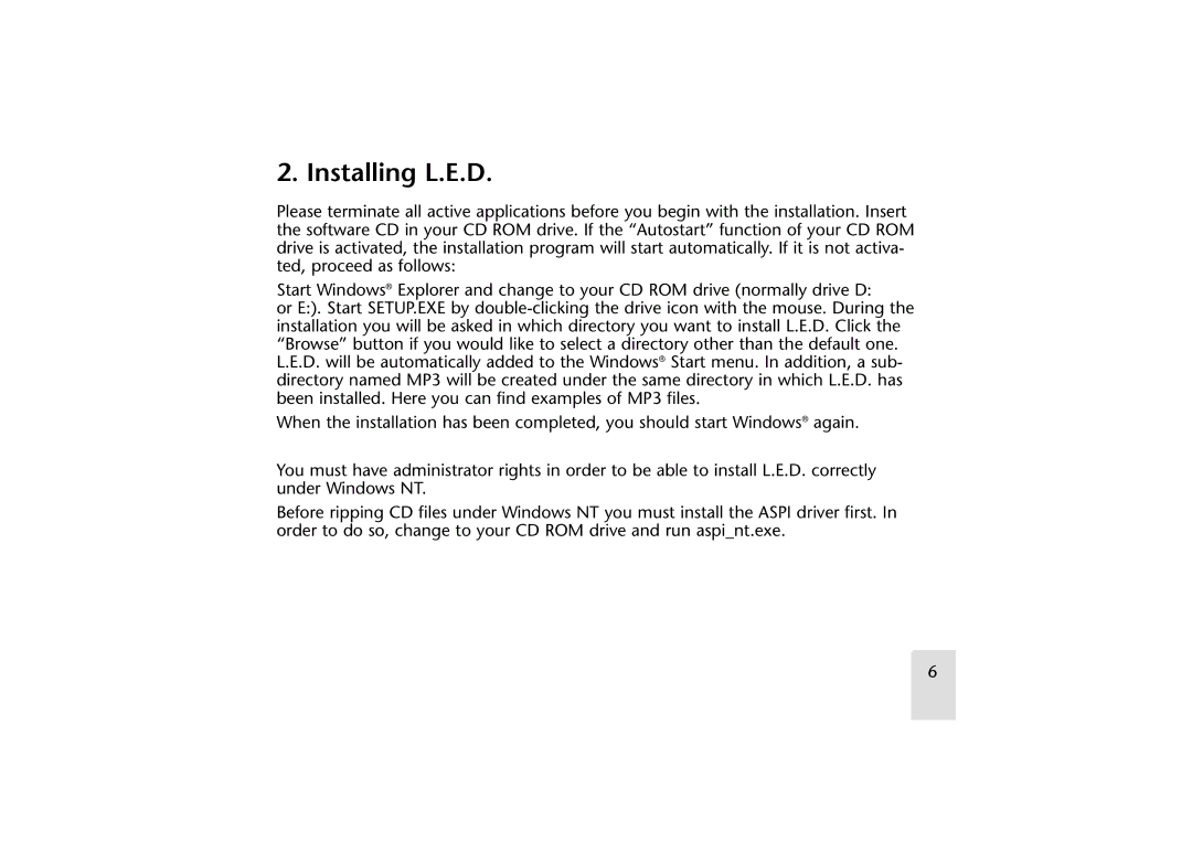 Grundig LED manual Installing L.E.D 