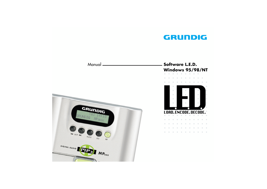 Grundig LED manual Manual, Software L.E.D, Windows 95/98/NT 