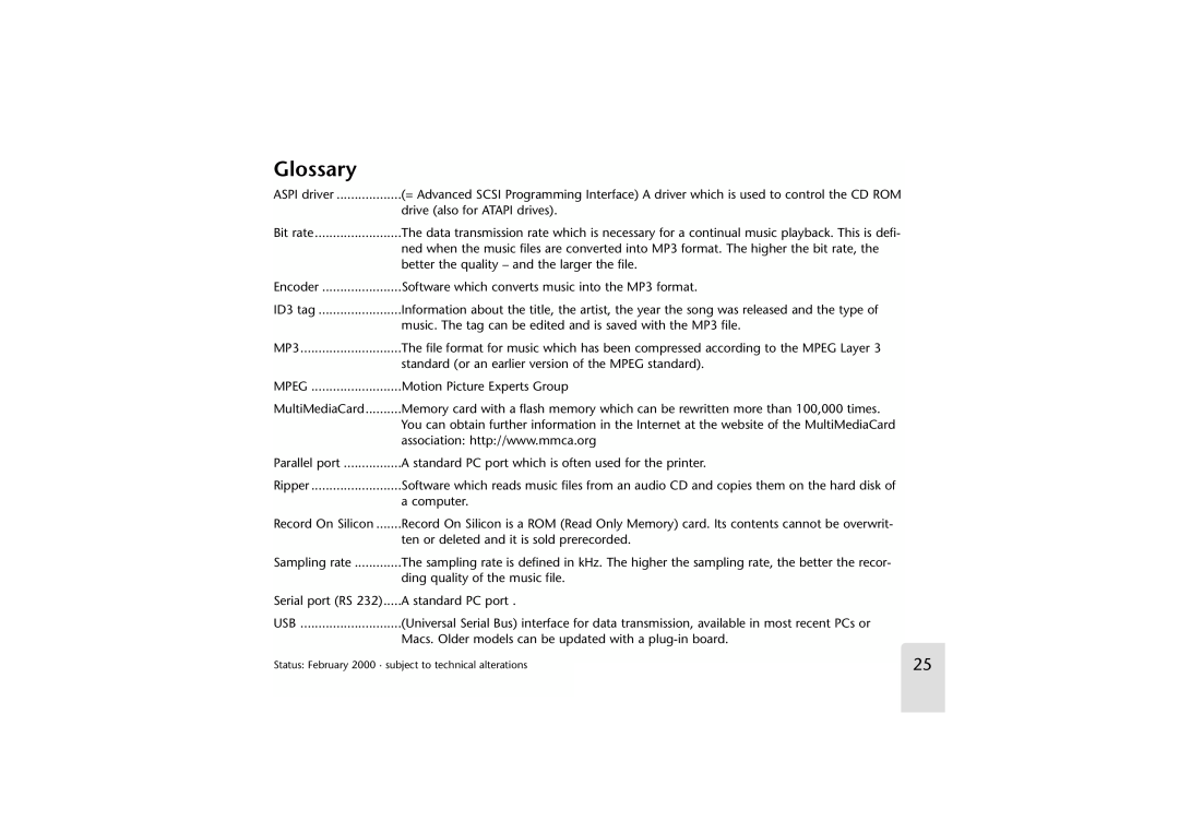 Grundig LED manual Glossary 