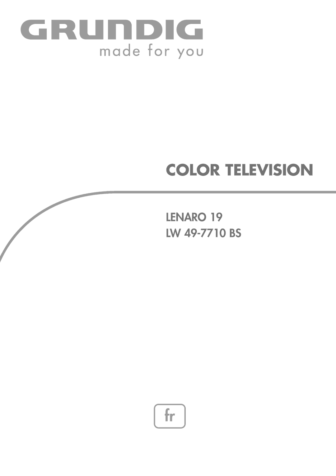 Grundig LW49-7710BS manual Color Television 