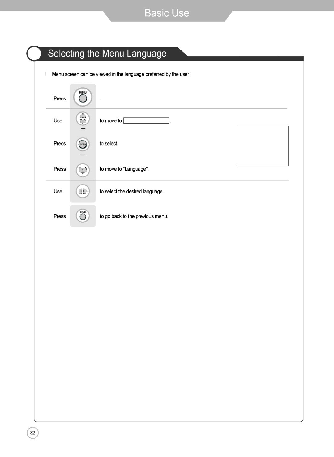 Grundig LXW 102-8625 REF manual Selecting the Menu Language 