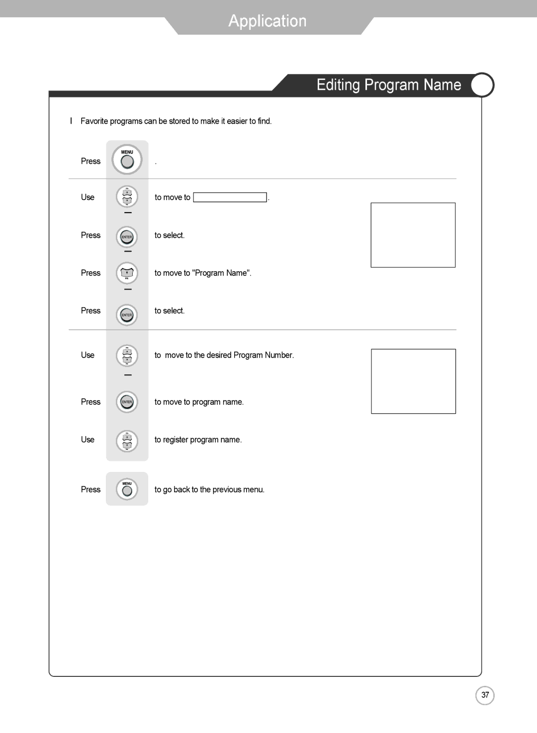 Grundig LXW 102-8625 REF manual Editing Program Name 