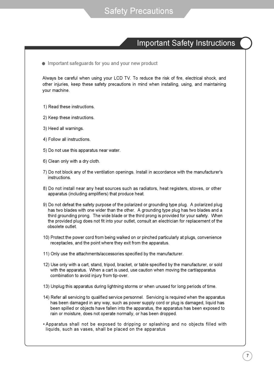 Grundig LXW 102-8625 REF manual Important Safety Instructions, Important safeguards for you and your new product 