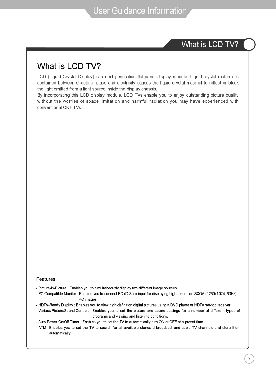 Grundig LXW 102-8625 REF manual User Guidance Information, What is LCD TV? 