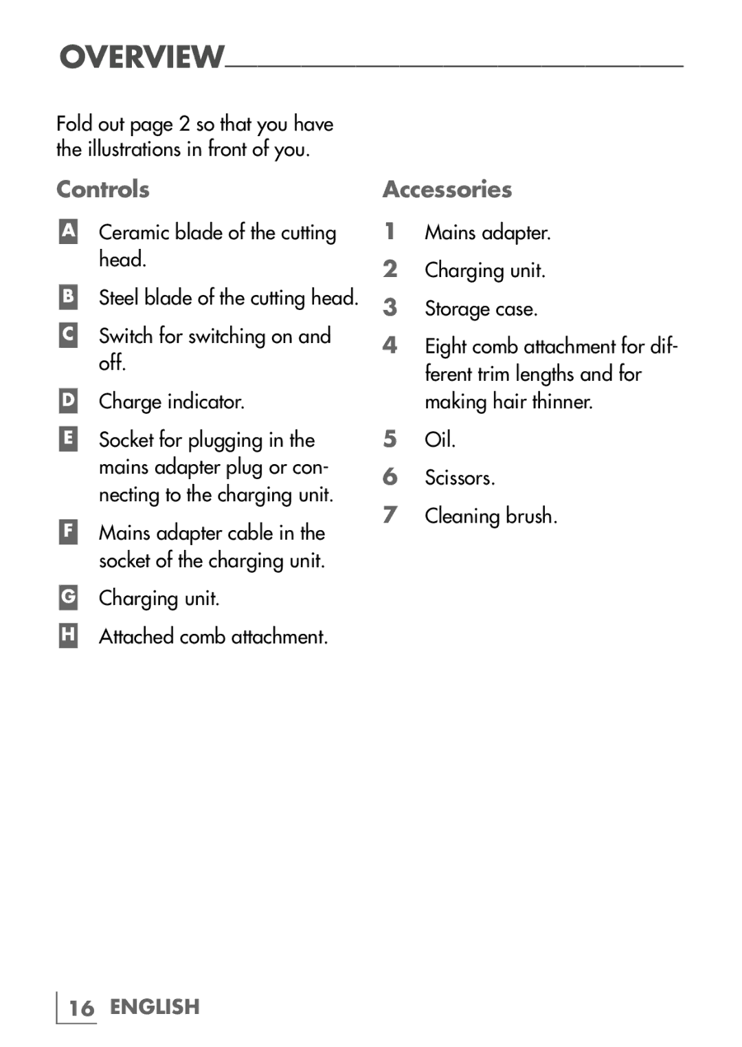 Grundig MC 4540 manual Controls, Accessories 