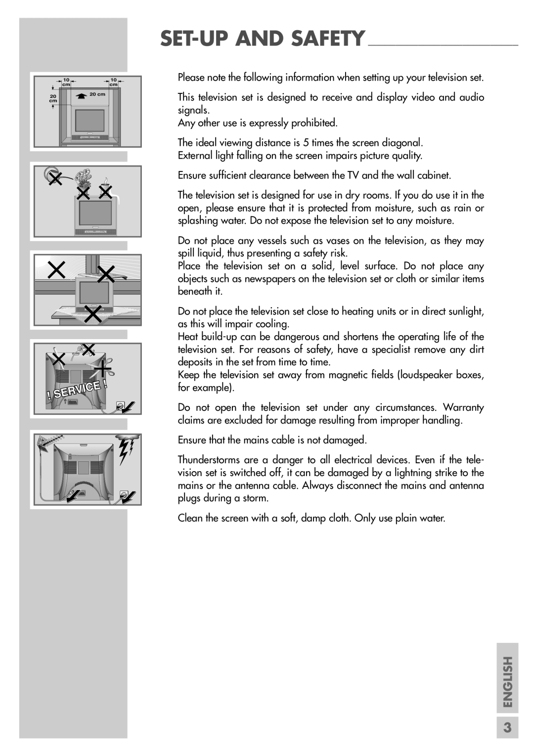 Grundig MF 40-2501/5 TEXT manual Vice SER, SET-UP and Safety 