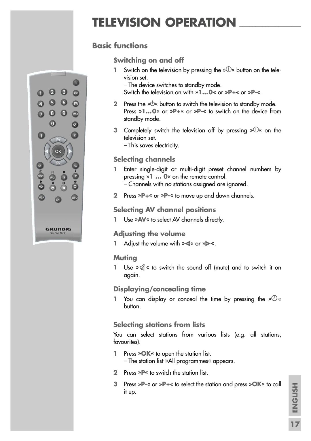 Grundig MF 72-6510/8 manual Basic functions 