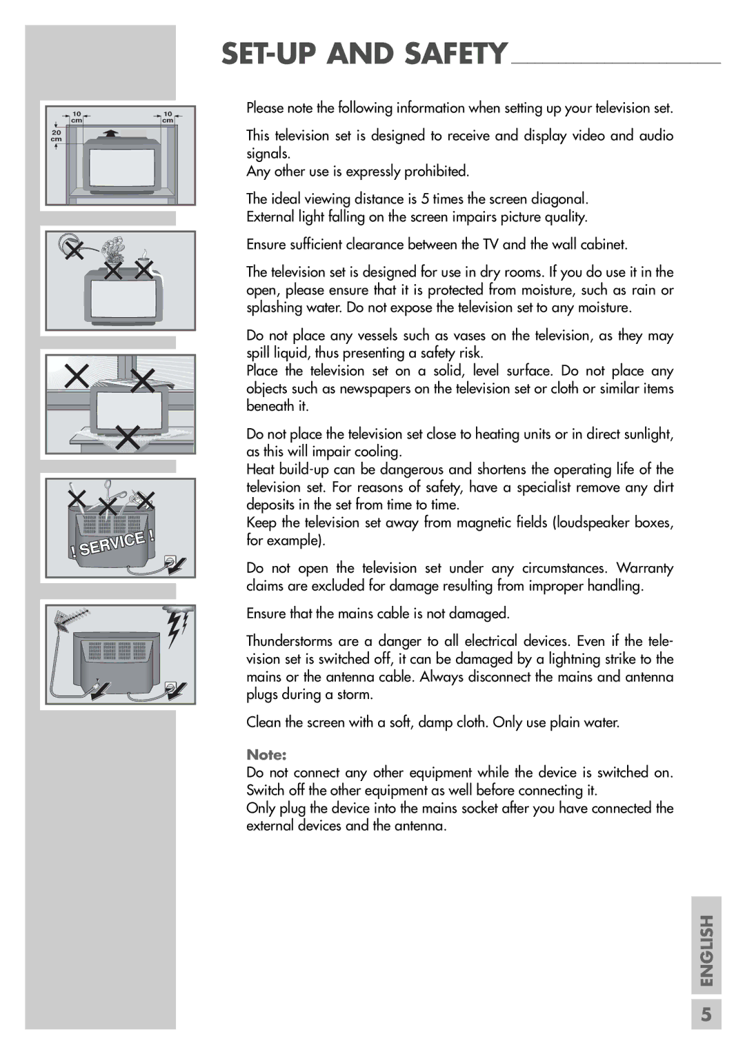 Grundig MF 72-6510/8 manual SET-UP and Safety 