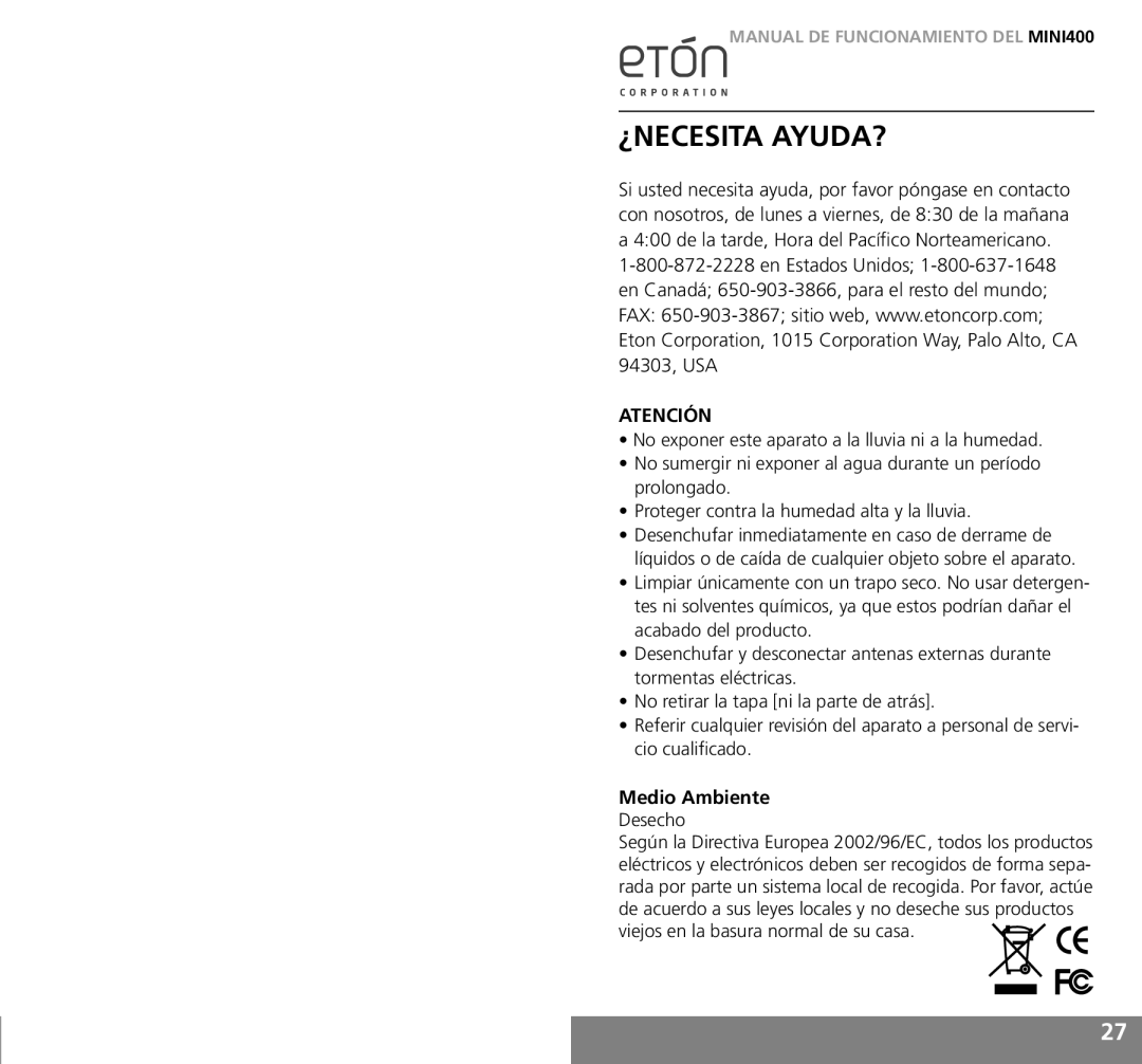 Grundig MINI400 owner manual ¿Necesita Ayuda? 