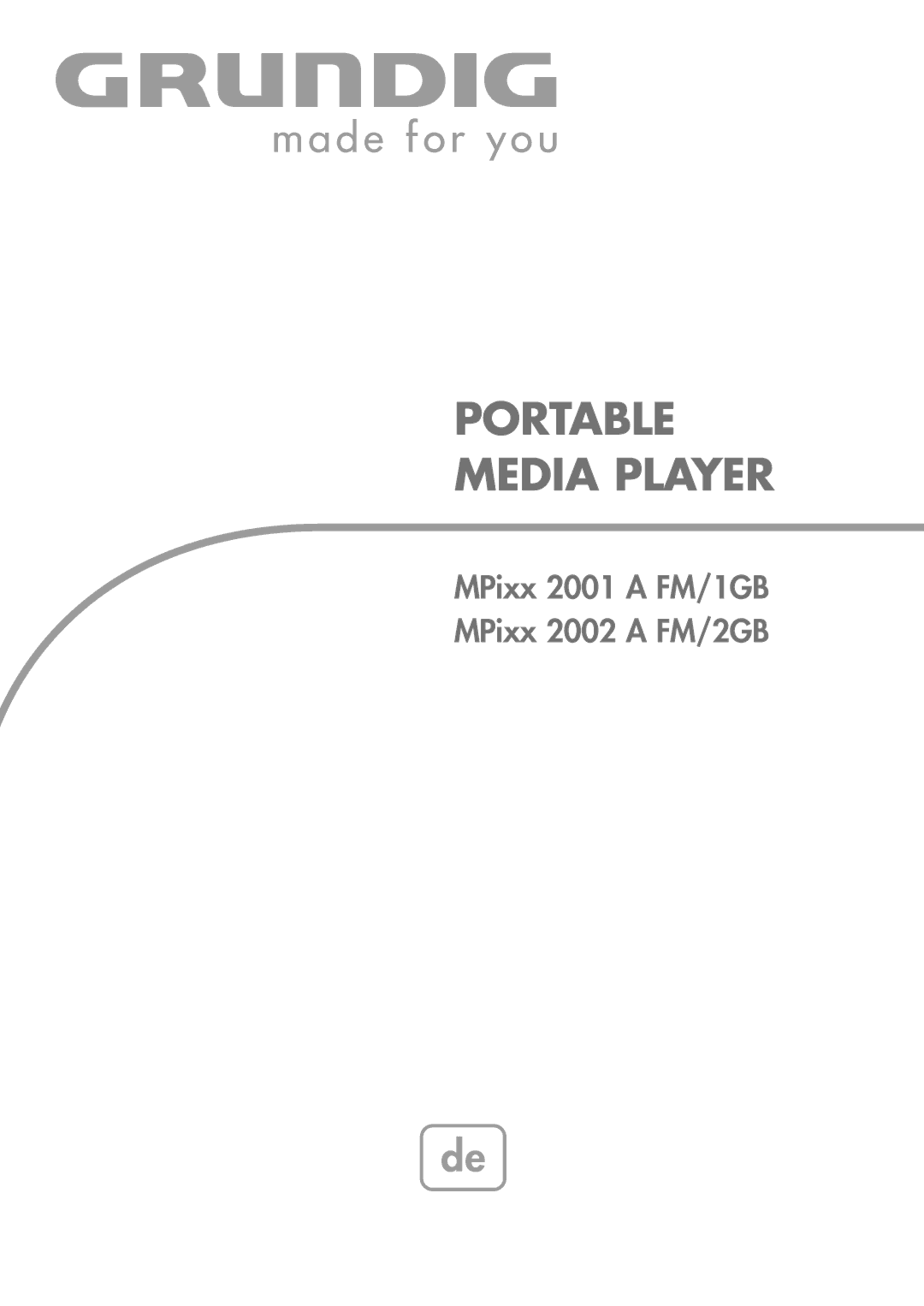 Grundig MPixx 2002, MPixx 2001 manual Portable Media Player 