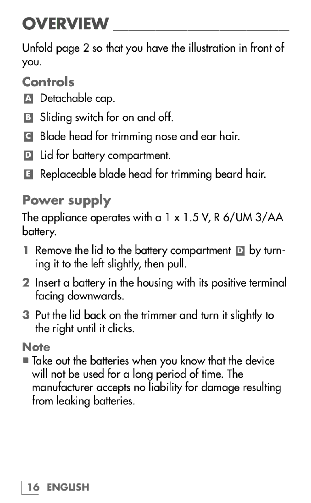 Grundig MT 9610 manual Controls, Power supply 