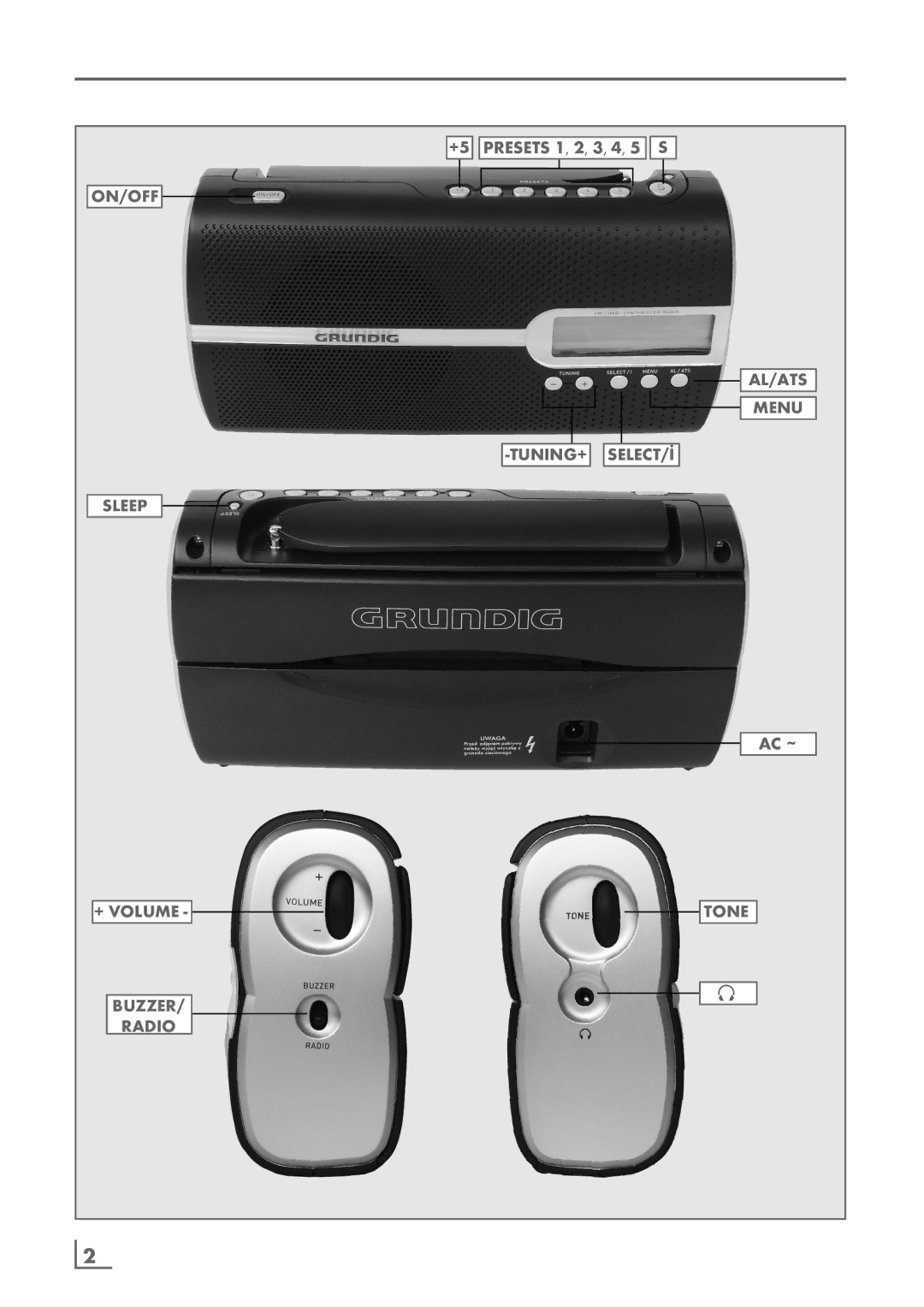 Grundig Music 51 DAB+ manual +5 Presets 1, 2, 3, 4, 5 S 