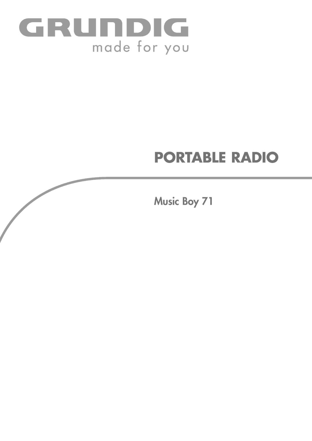 Grundig Music Boy 71 manual Portable Radio 