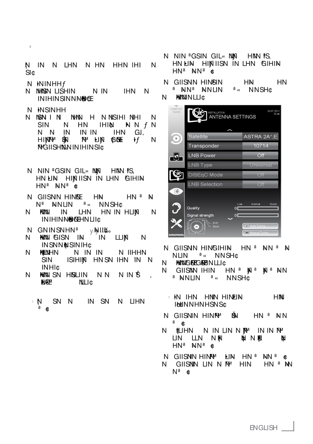 Grundig New York 32 CLE 9130 SL manual Tuning the television channels from satellite DVB-S, Easy installation, English ­15 