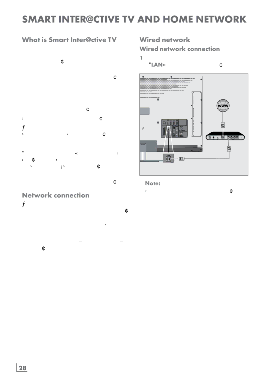 Grundig New York 32 CLE 9130 SL manual What is Smart Inter@ctive TV, Network connection, Wired network connection 