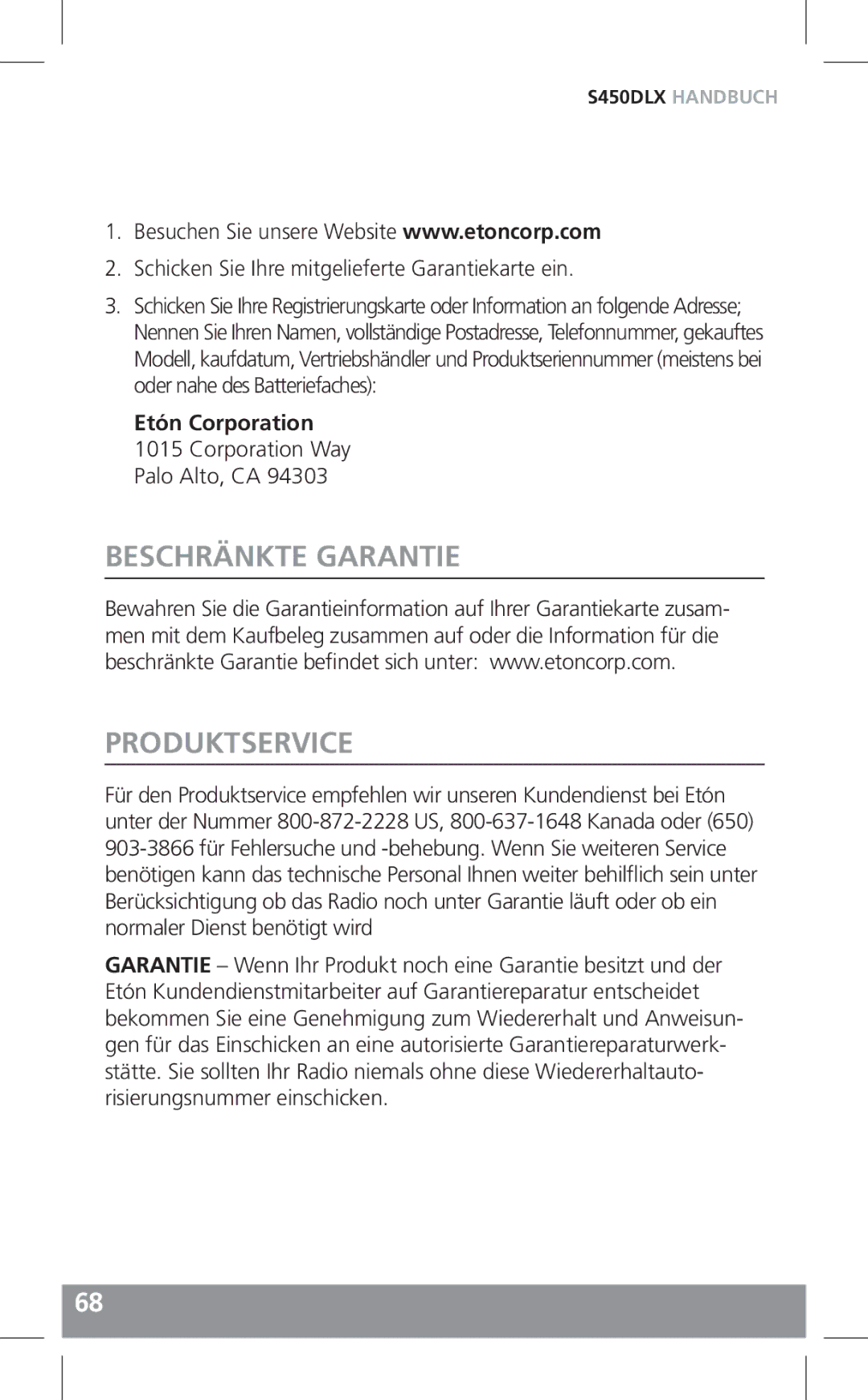 Grundig S450DLX owner manual Beschränkte Garantie Produktservice, Schicken Sie Ihre mitgelieferte Garantiekarte ein 