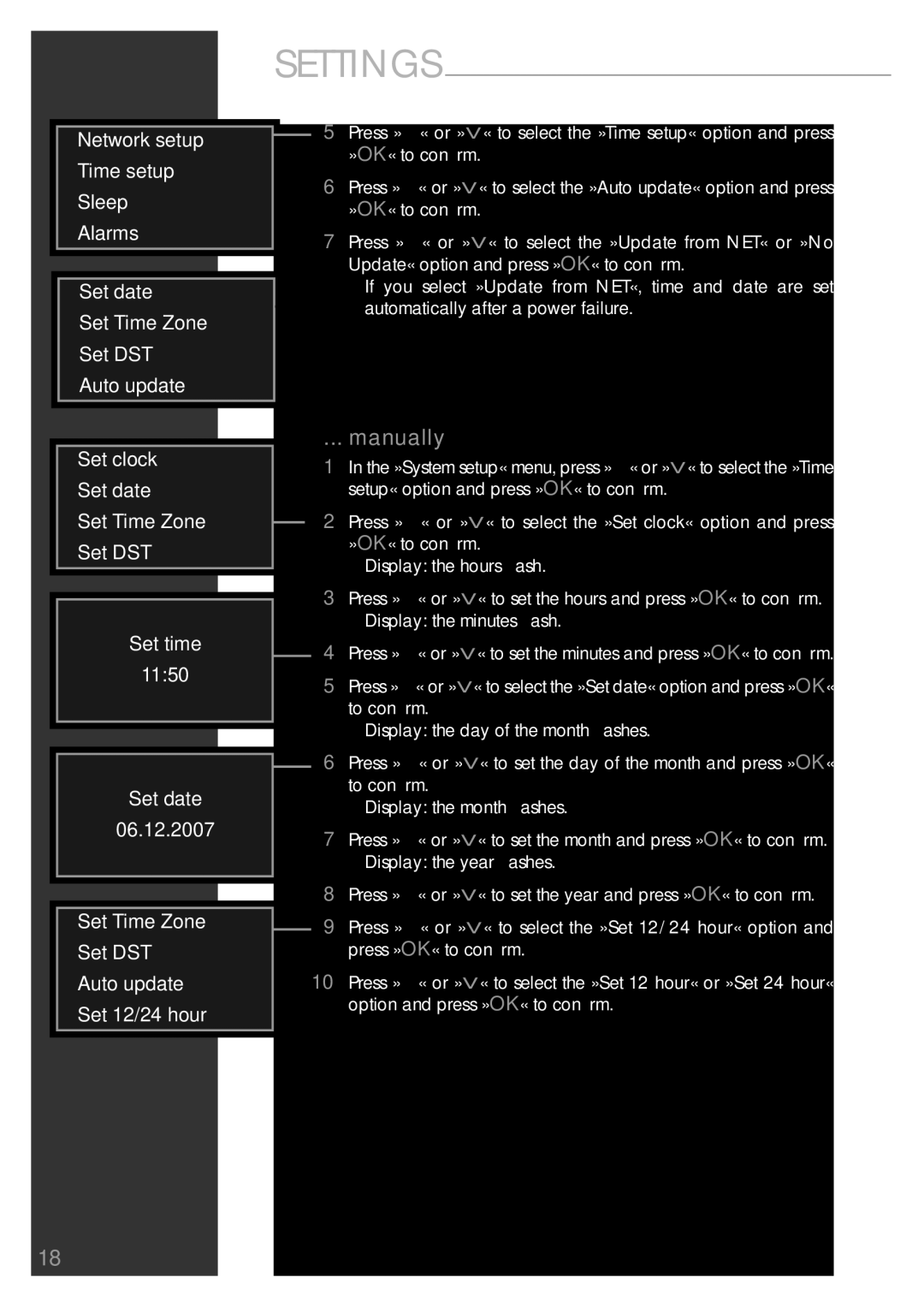 Grundig Sonoclock 890 WEB manual Manually 