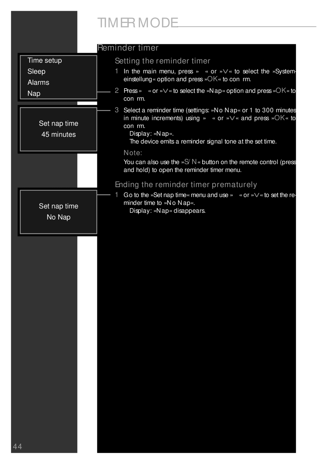 Grundig Sonoclock 890 WEB manual Reminder timer, Setting the reminder timer, Ending the reminder timer prematurely 