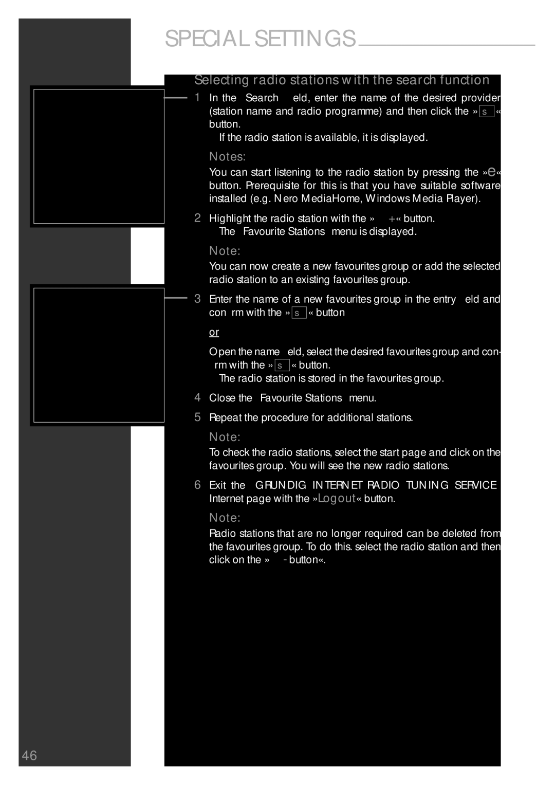 Grundig Sonoclock 890 WEB manual Selecting radio stations with the search function 