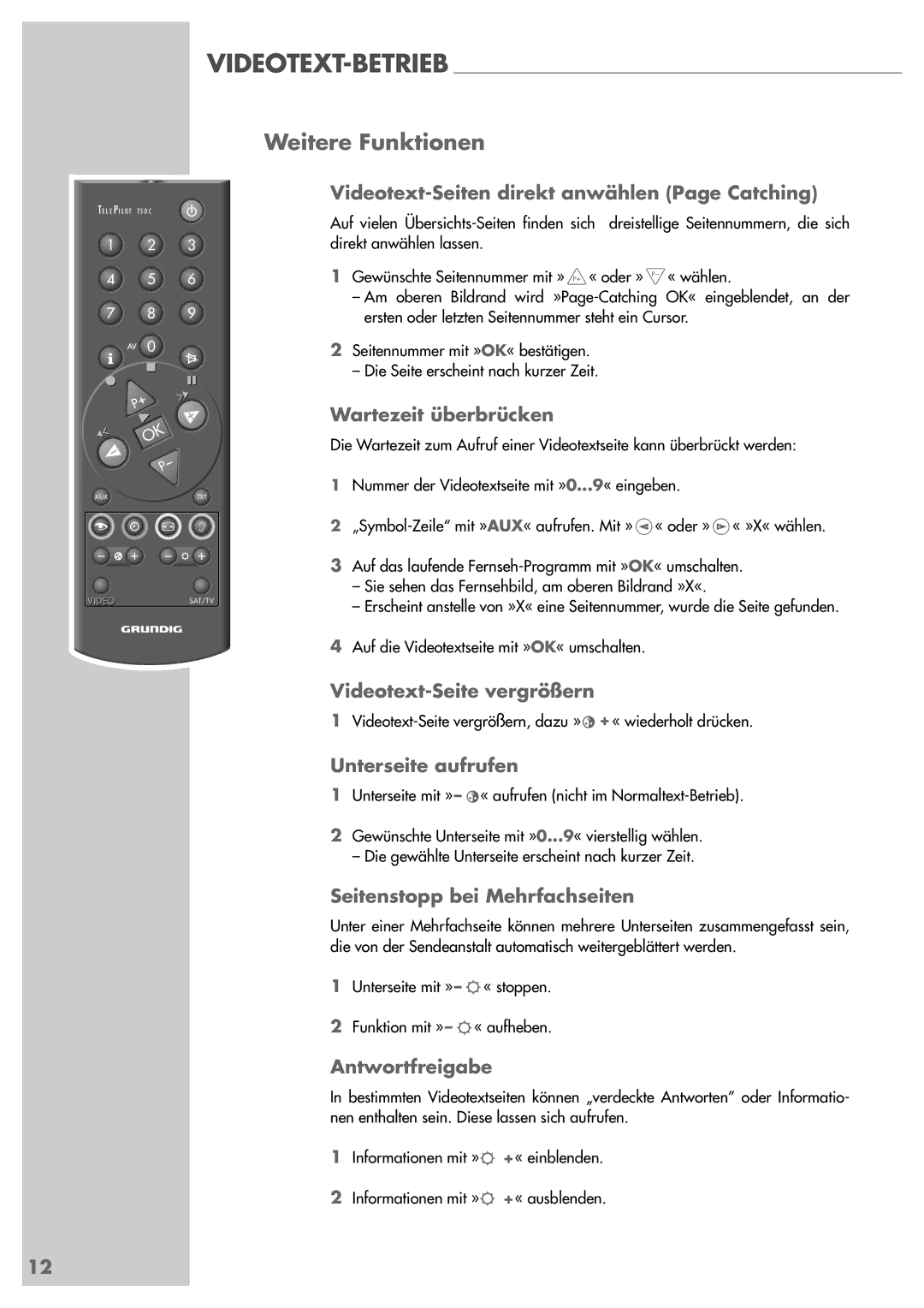 Grundig ST 55-839 manual Weitere Funktionen 