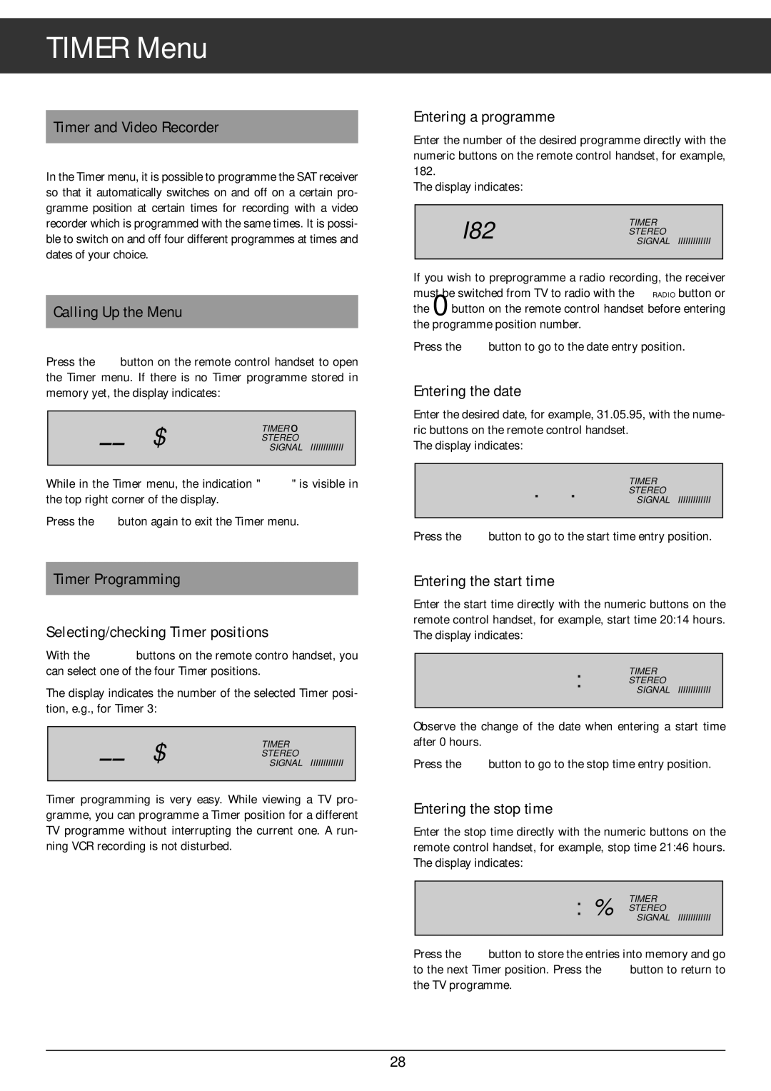 Grundig STR 400 AP manual Timer Menu 