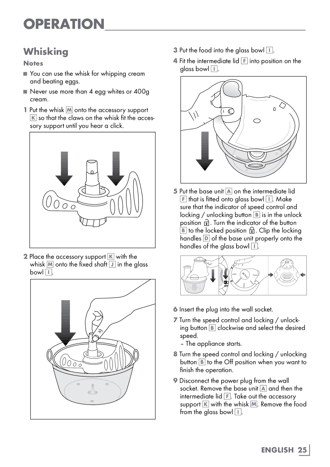 Grundig UM 8050 manual Whisking 