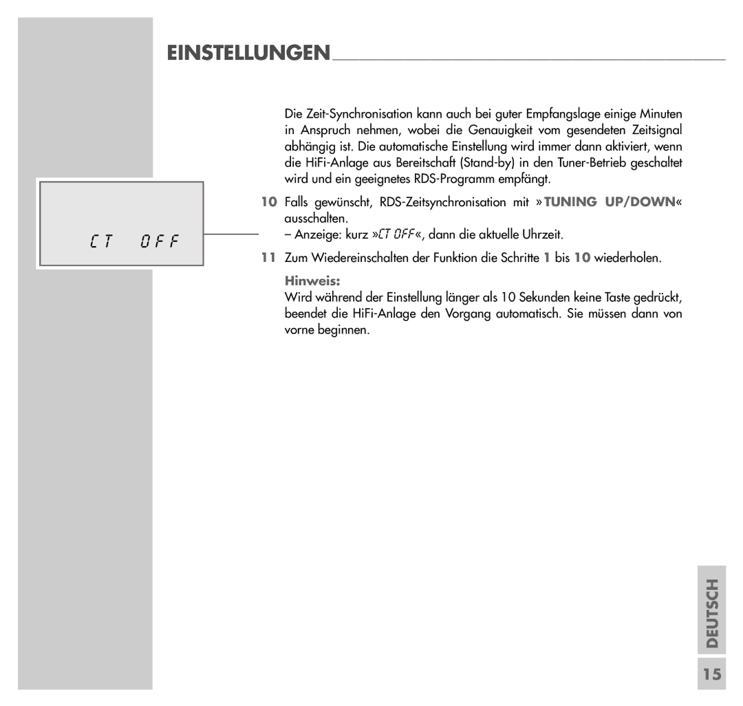 Grundig UMS 4201 SPCD manual O F F 