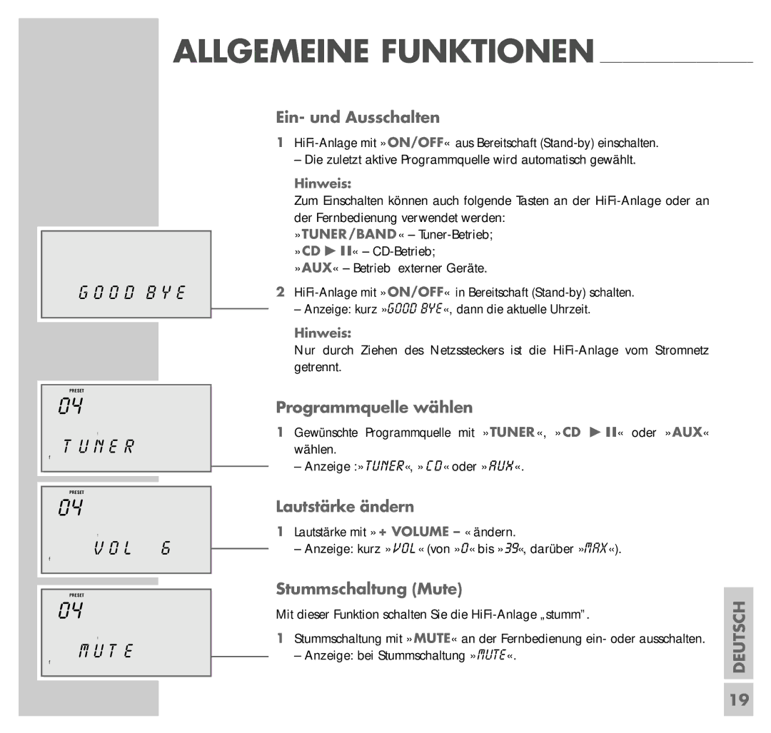 Grundig UMS 4201 SPCD manual O D B Y E, T E 