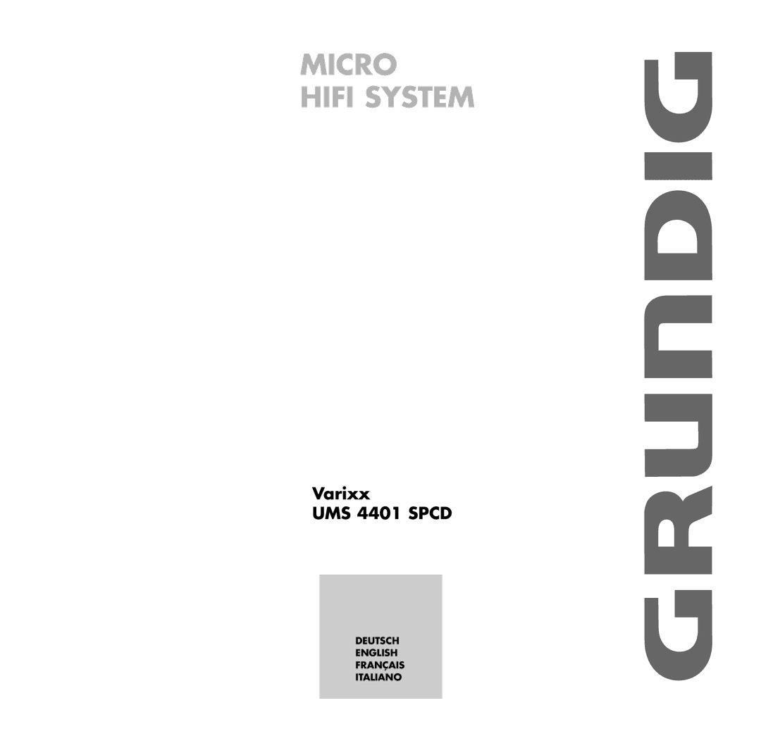 Grundig UMS 4401 SPCD manual Micro Hifi System 