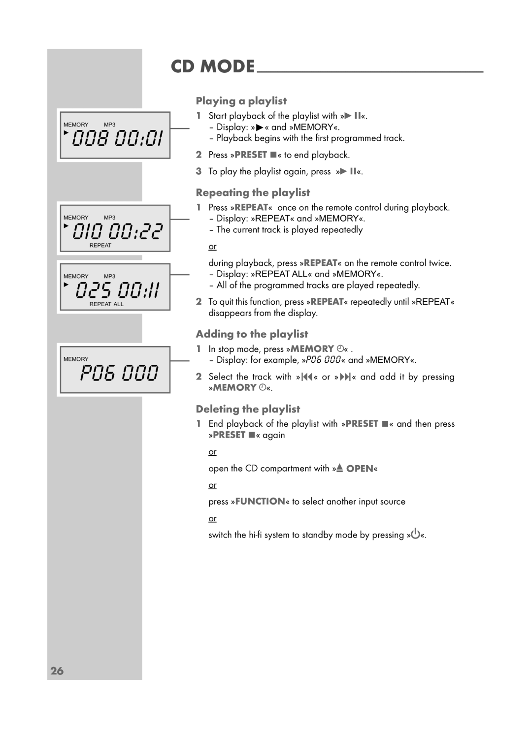 Grundig UMS 4700 SPCD manual 008, 010, 025, P06 